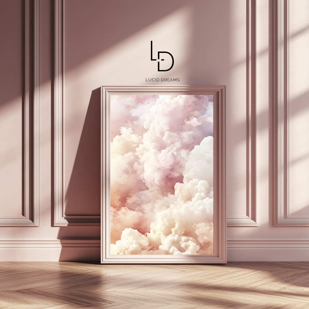 Cotton Candy Skies – Soft Pastel Cloud Art Print