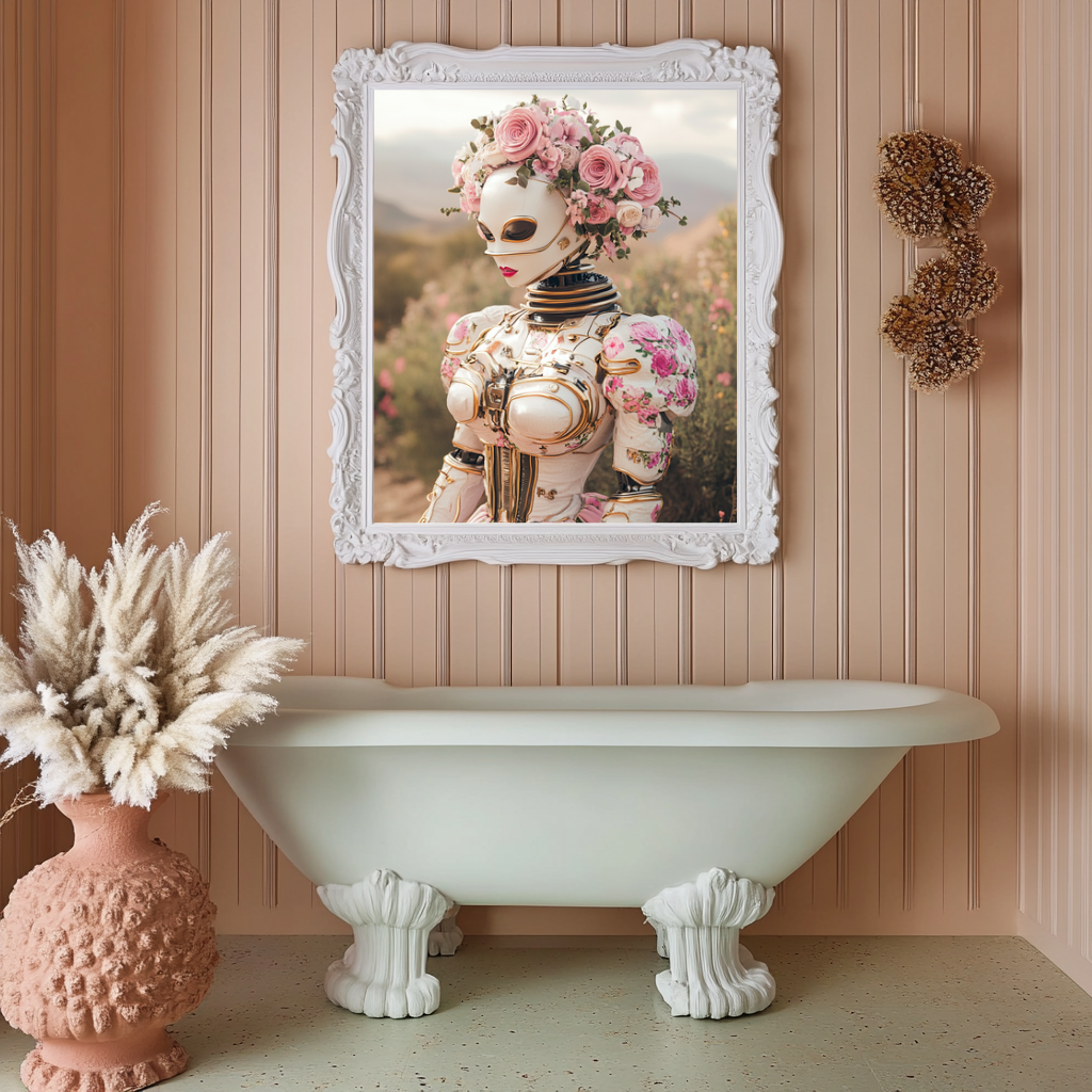 Blush Circuitry – Floral AI Muse Wall Art Poster