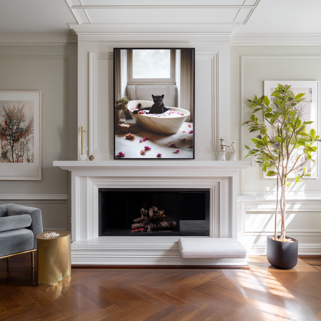 Bath of the Untamed - Surreal Animal Art Poster