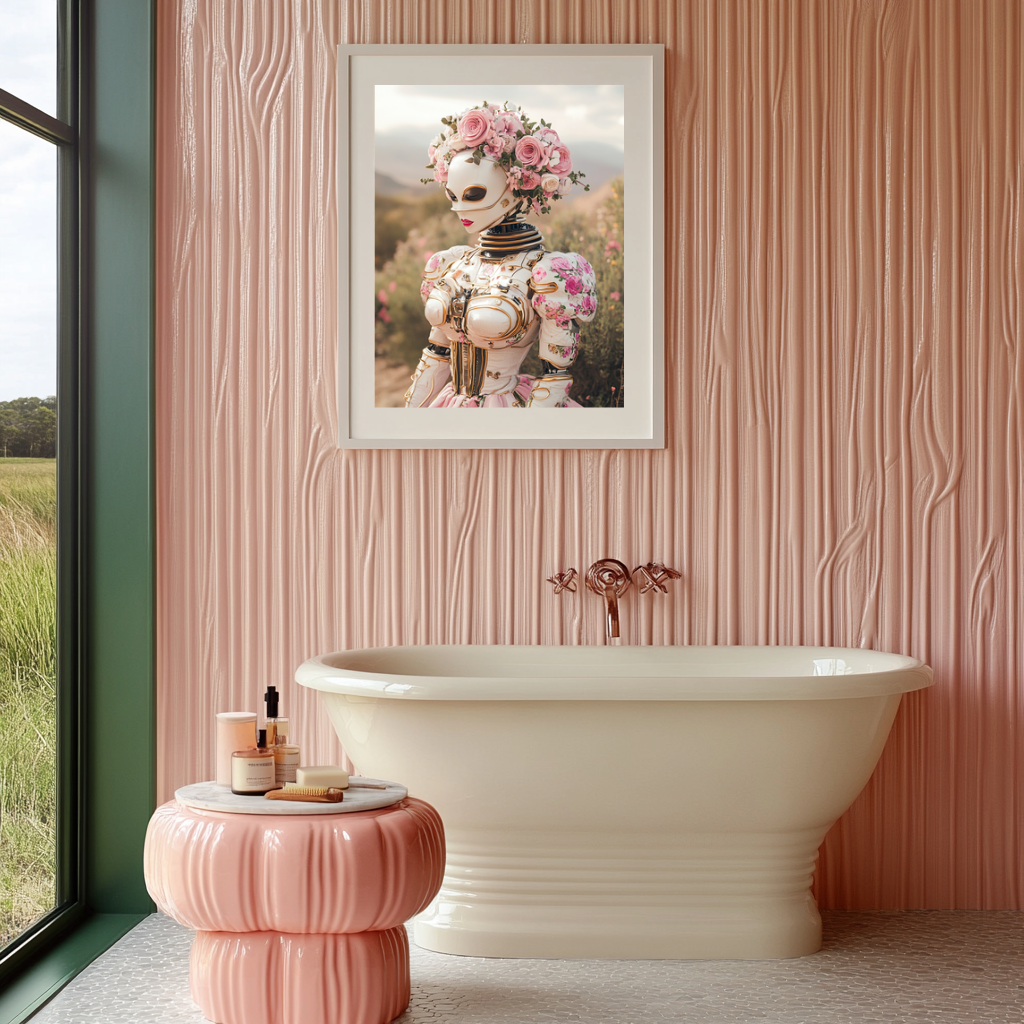 Blush Circuitry – Floral AI Muse Wall Art Poster