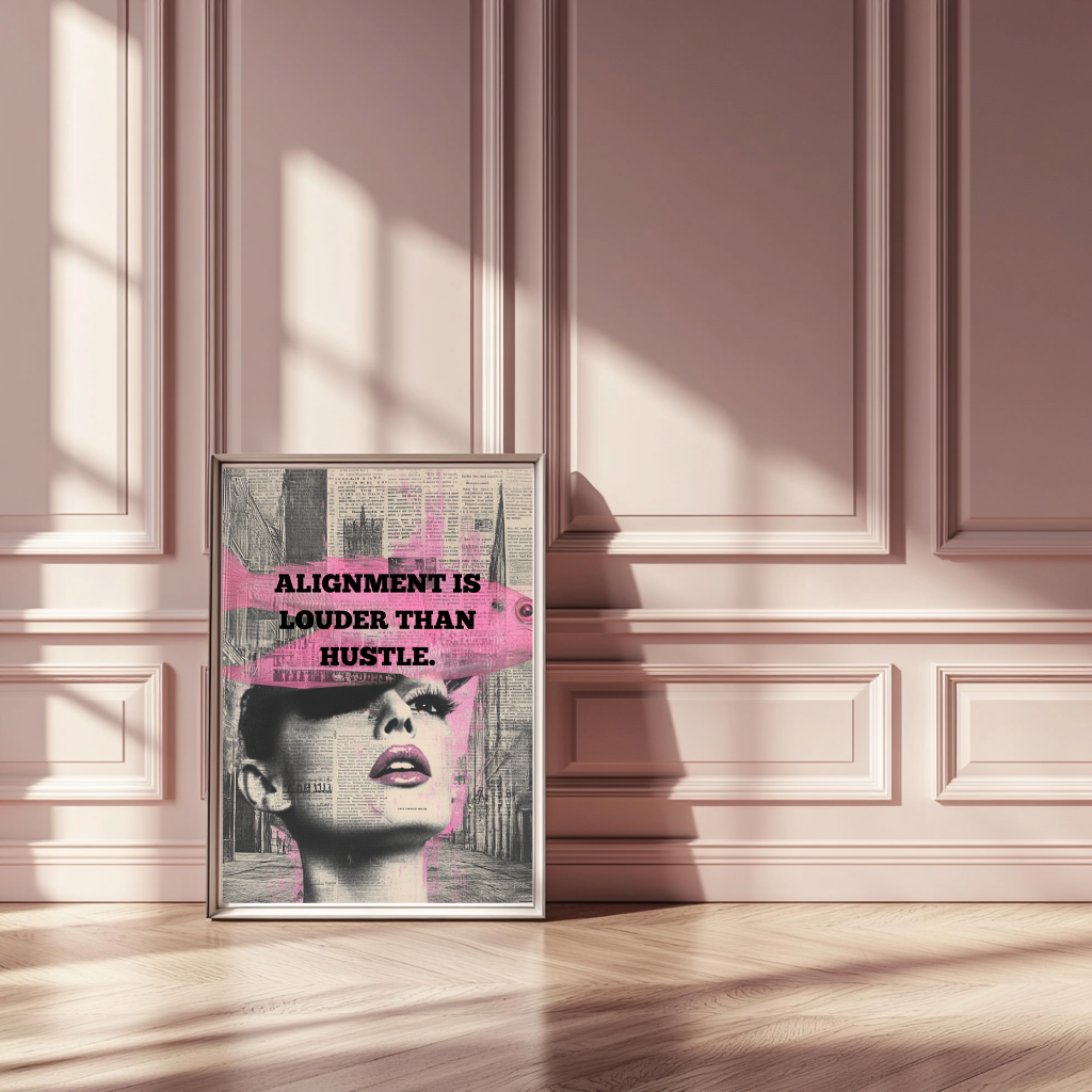 Louder Than Hustle – Feminine Alignment Quote Wall Art Poster