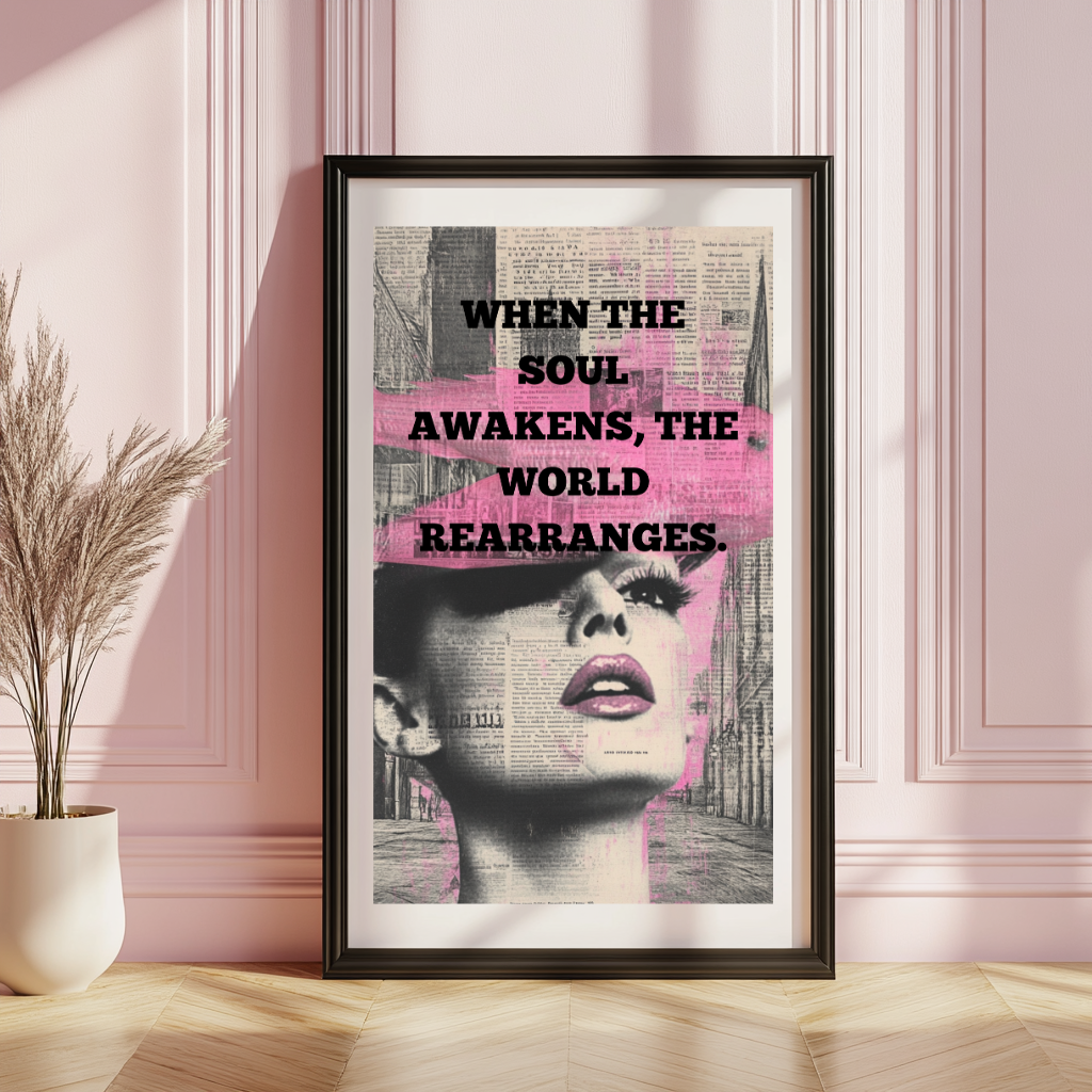 Soul Awakens – Feminine Collage Quote Wall Art Poster