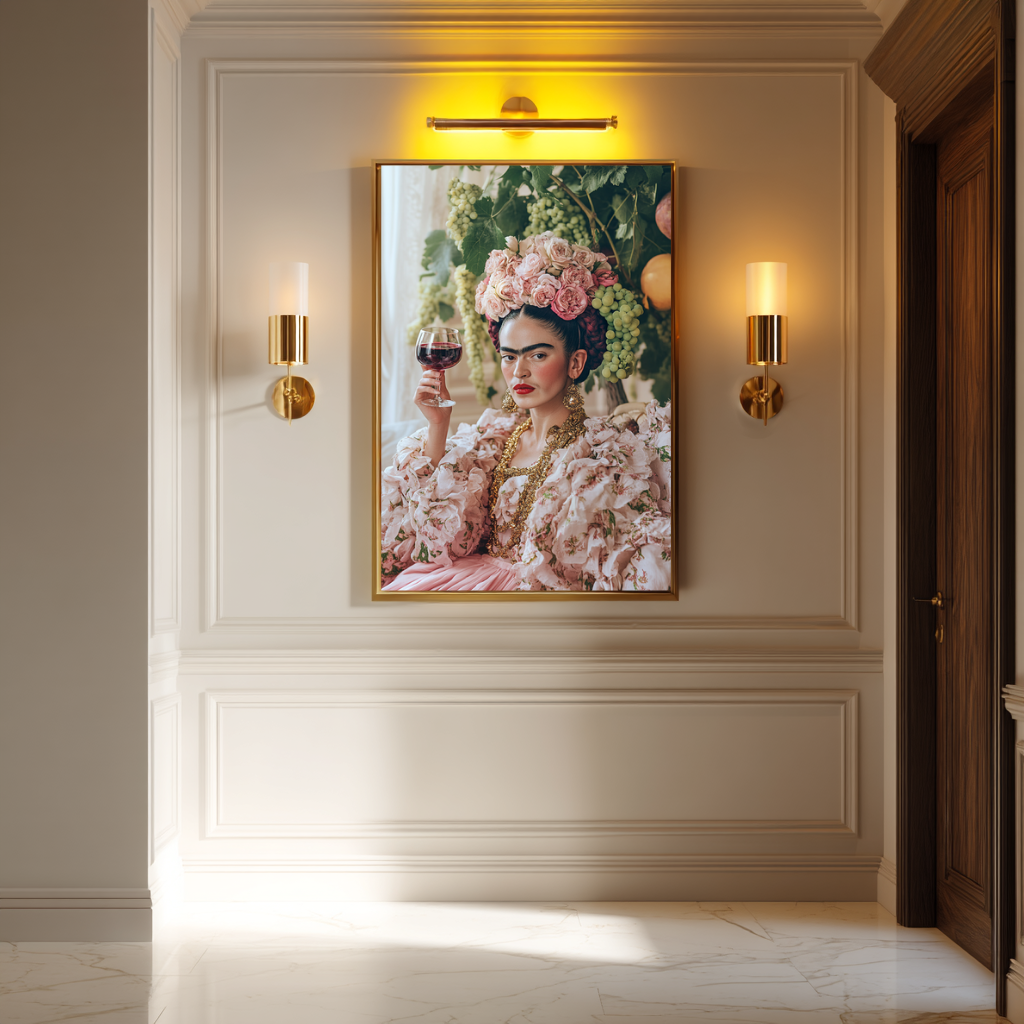 Goddess of the Vine – Floral Crown & Wine Wall Art Poster