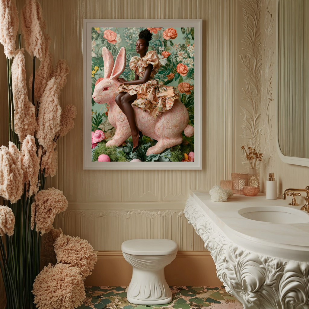 Flora & Fable – Garden Muse on Rabbit Wall Art Poster