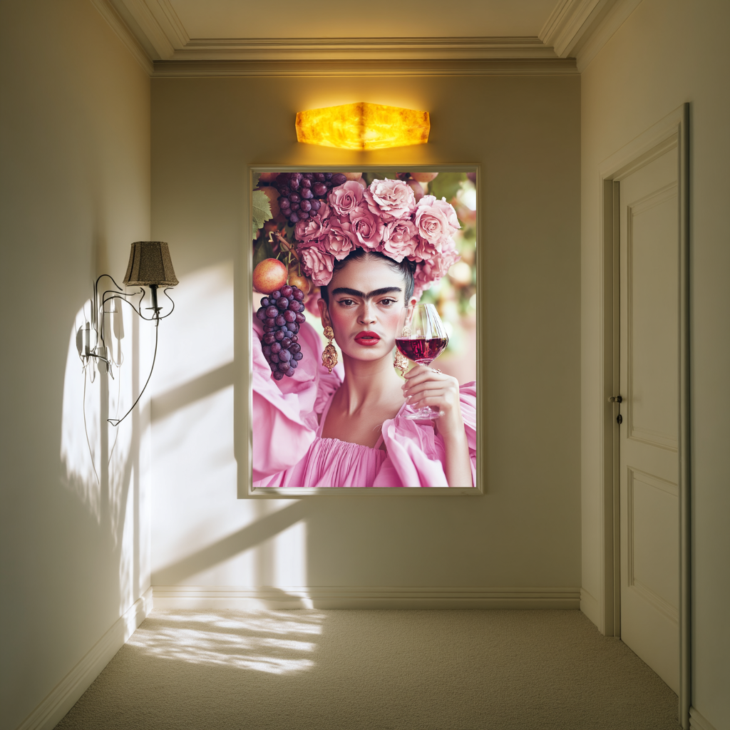 Rosé Reign – Kühnes, feminines Weinportrait als Wandposter