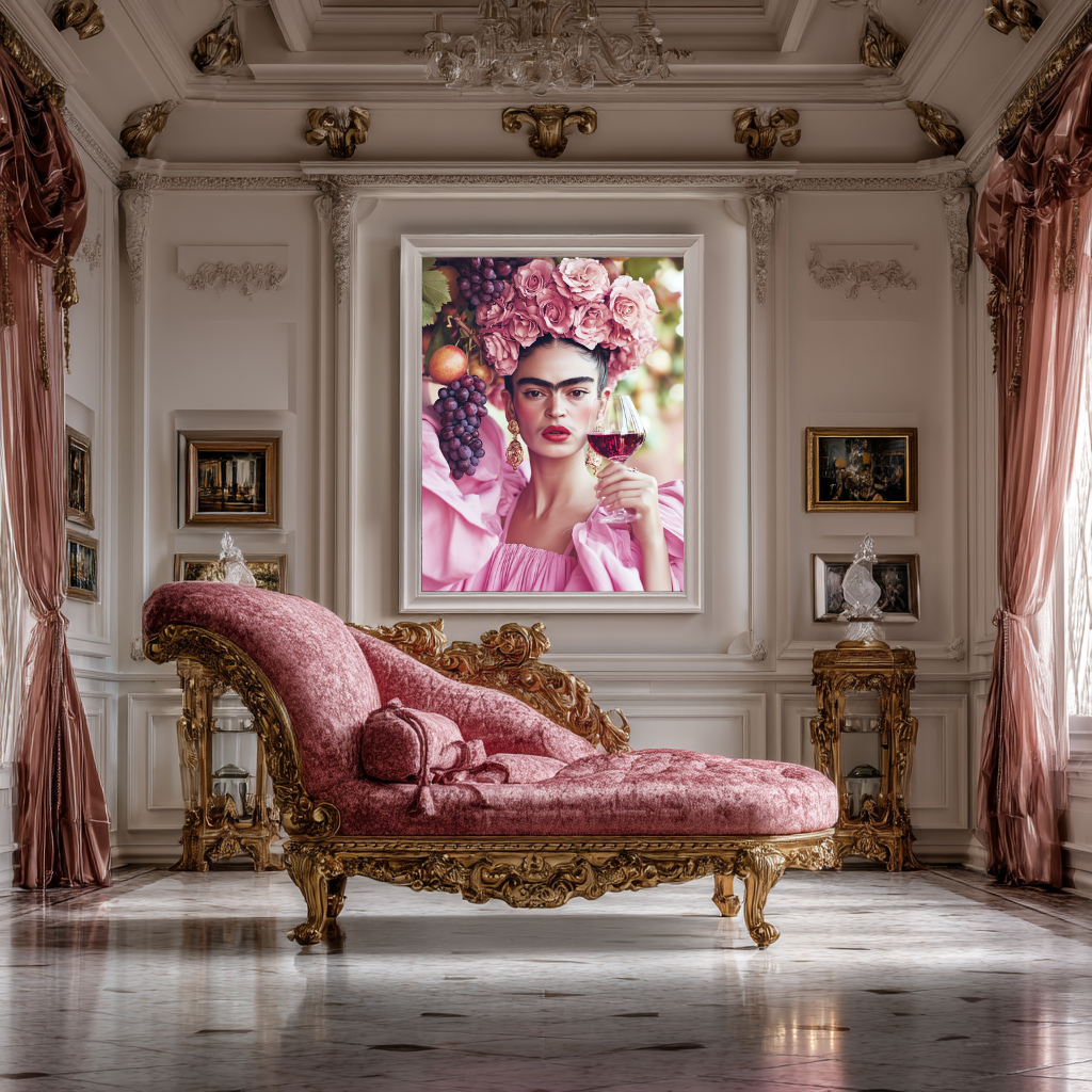 Rosé Reign – Kühnes, feminines Weinportrait als Wandposter