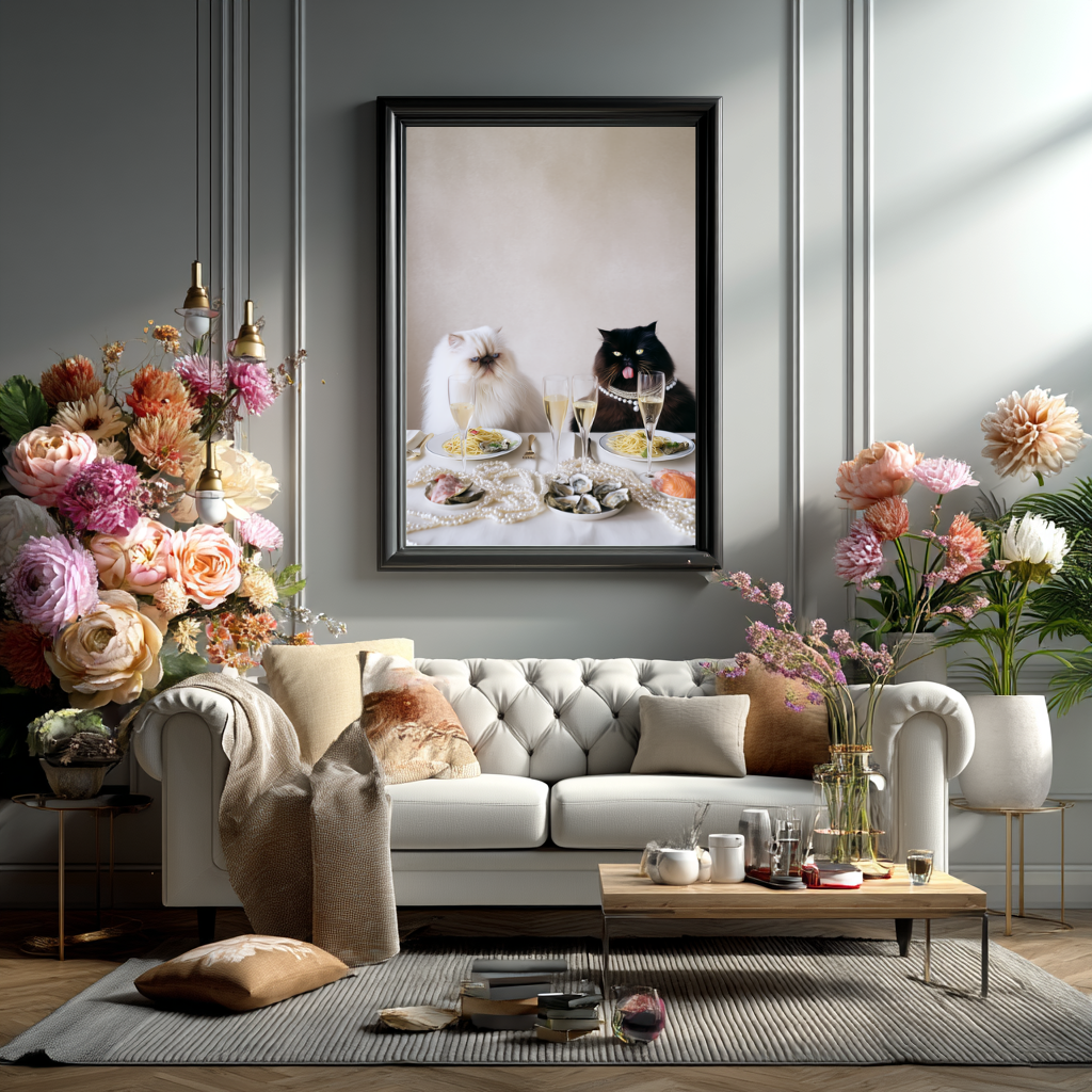 Purrl Brunch - Luxury Cat Art Print