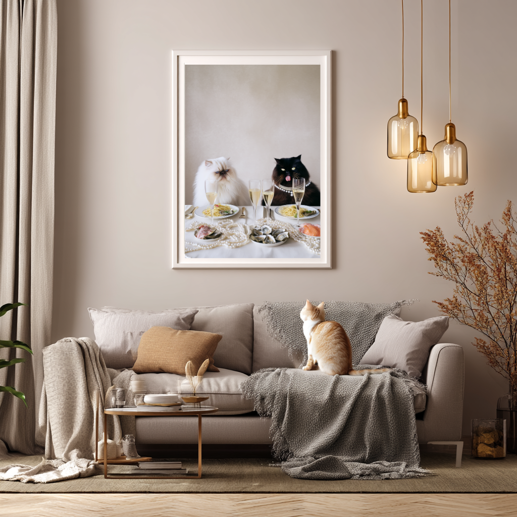 Purrl Brunch - Luxury Cat Art Print