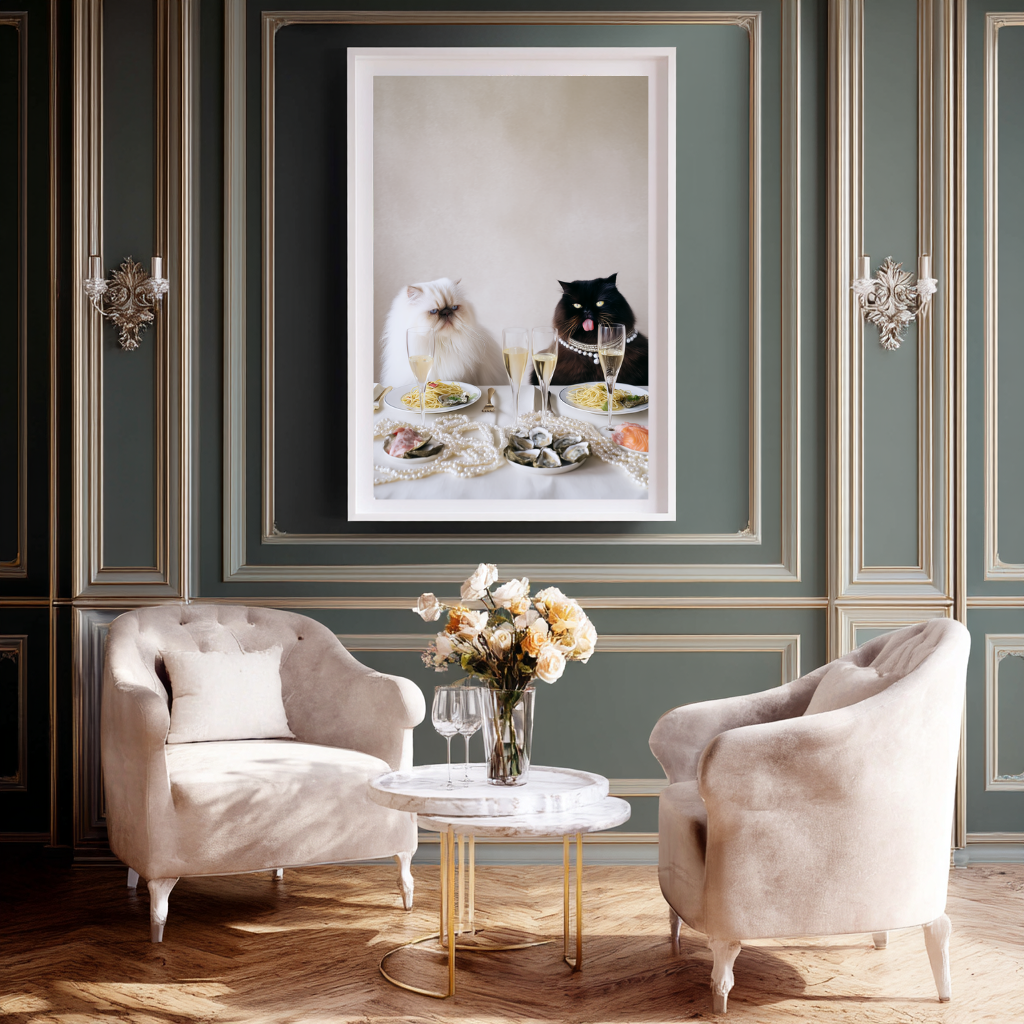 Purrl Brunch - Luxury Cat Art Print