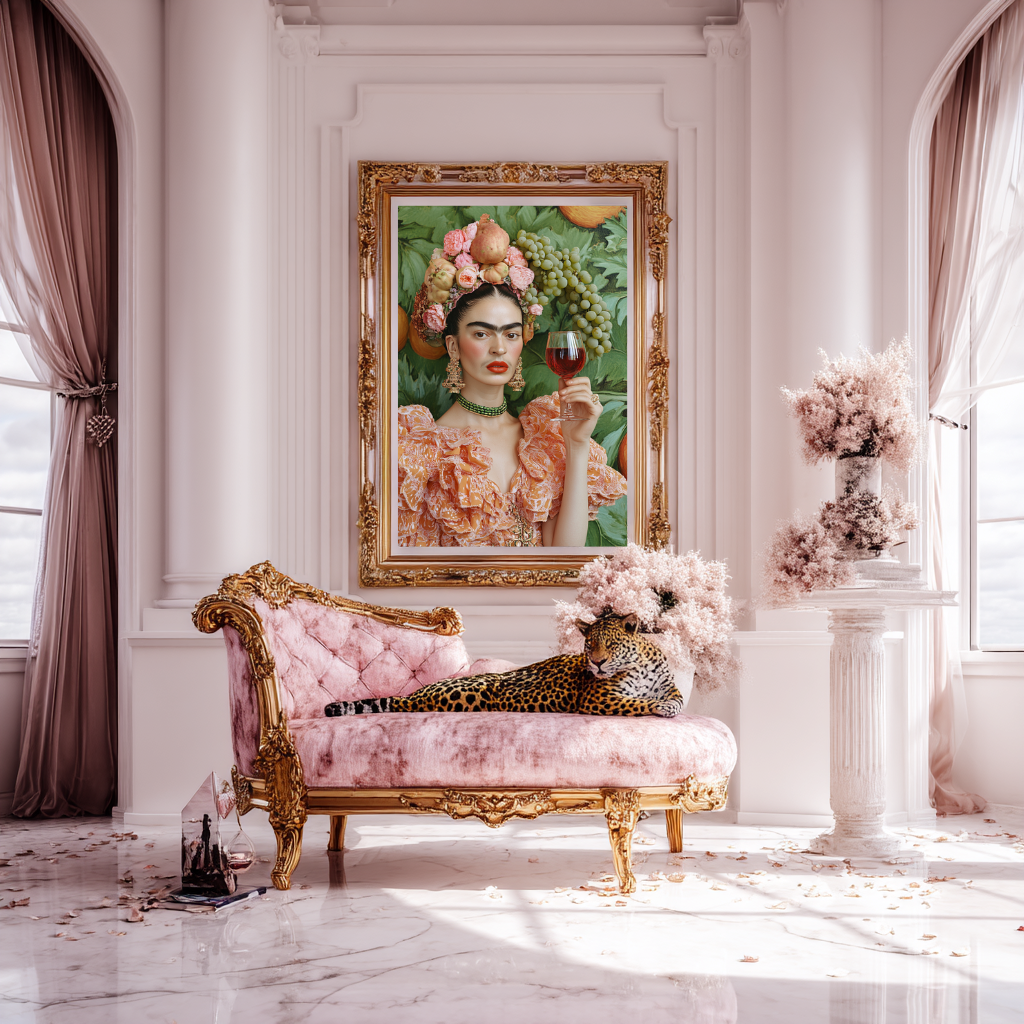 Fruit of Her Power – Opulent Wine & Crowned Woman Wall Art Poster
