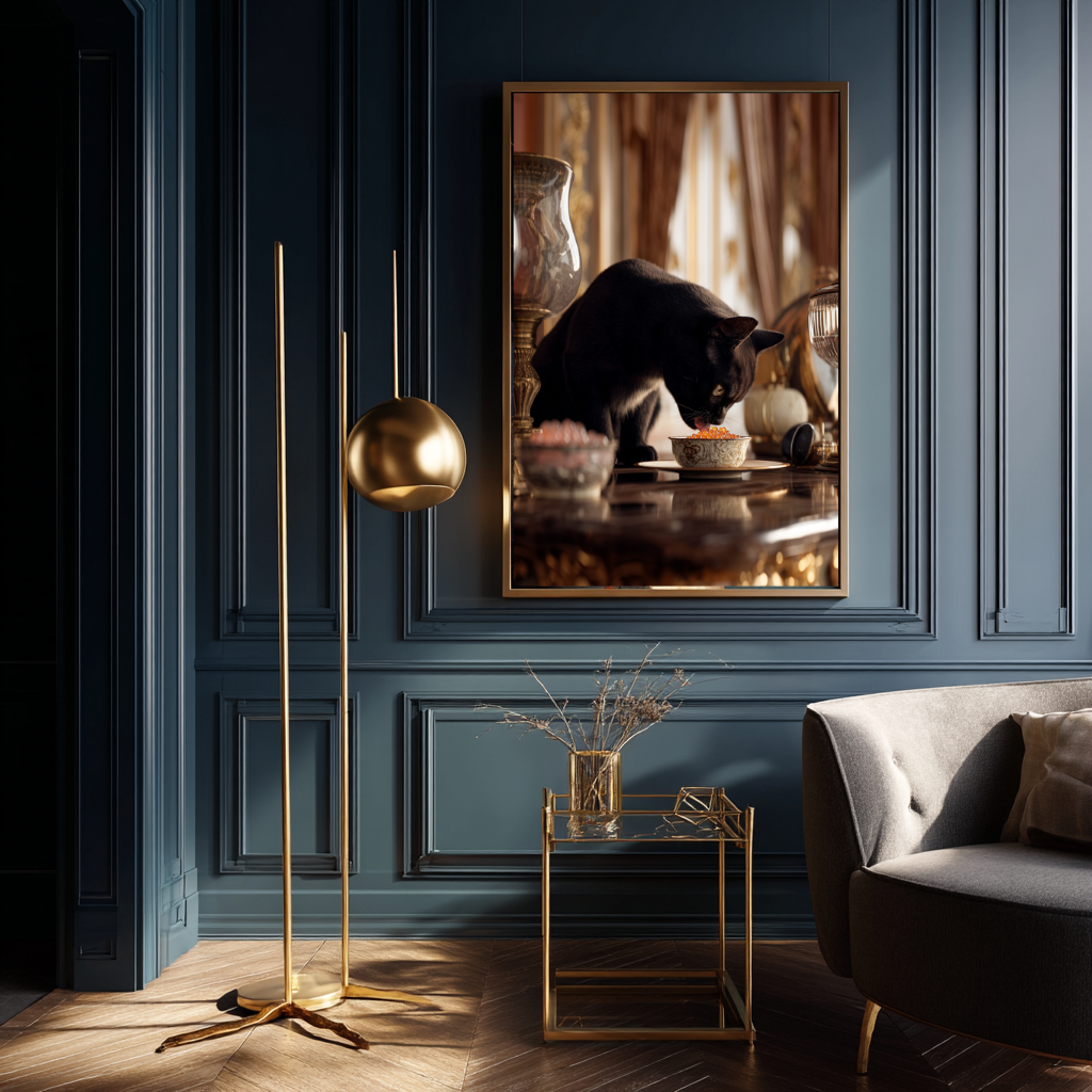 Velvet Indulgence – Impression d'art de luxe pour chat