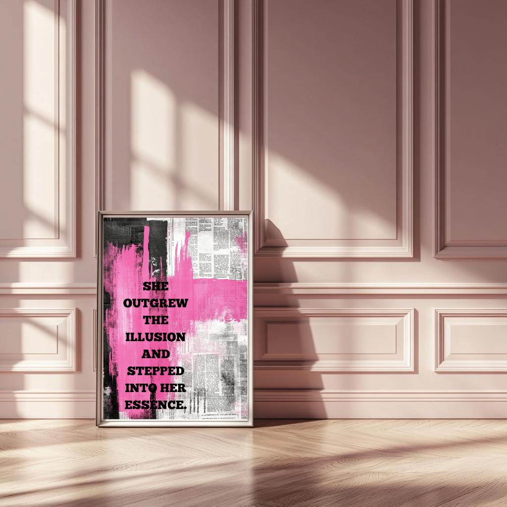 She Outgrew the Illusion – Feminine Awakening Quote Wall Art Poster
