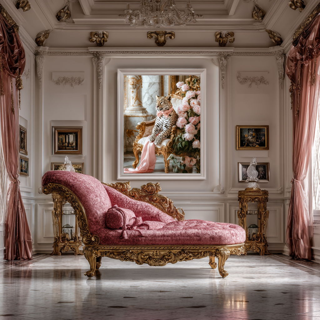 The Royal Recline – Leopard in Palace Wall Art Poster