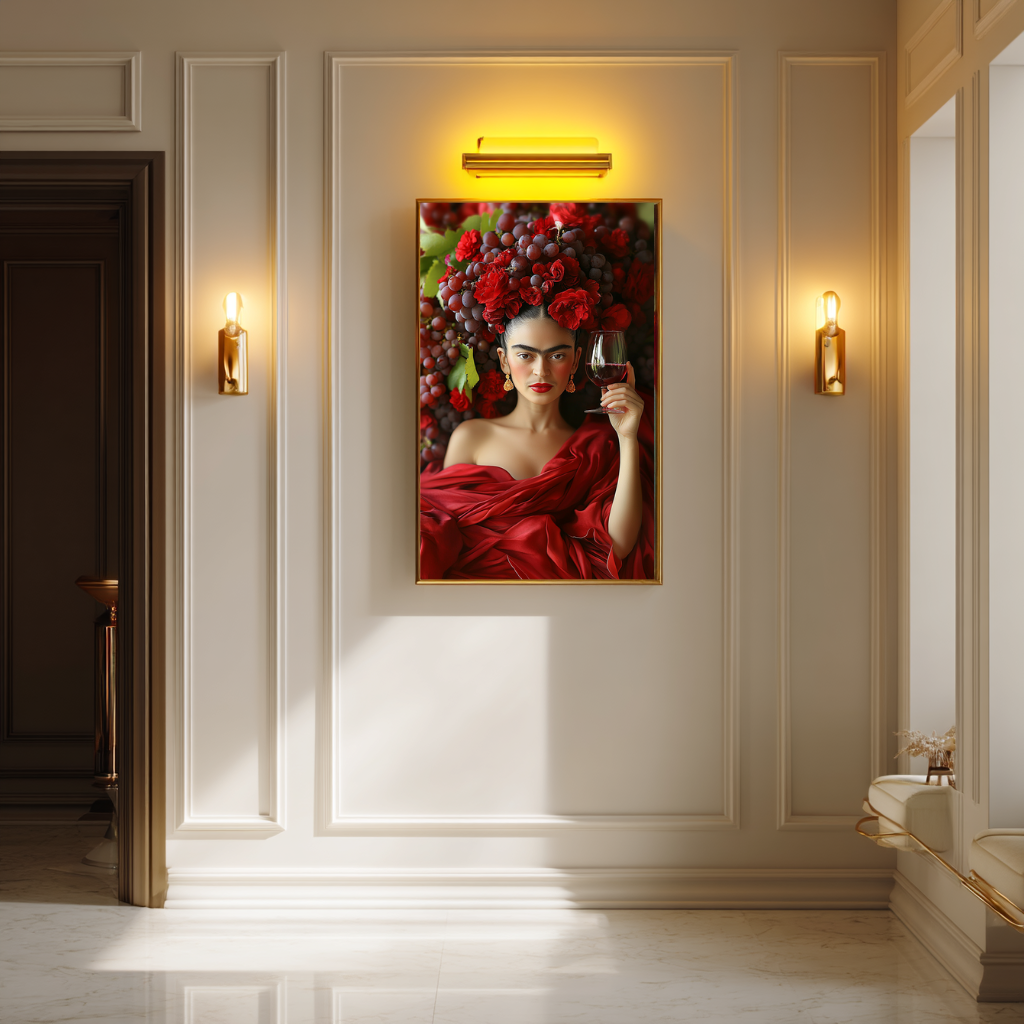 The Crimson Oracle – Wine & Roses Woman Wall Art Poster