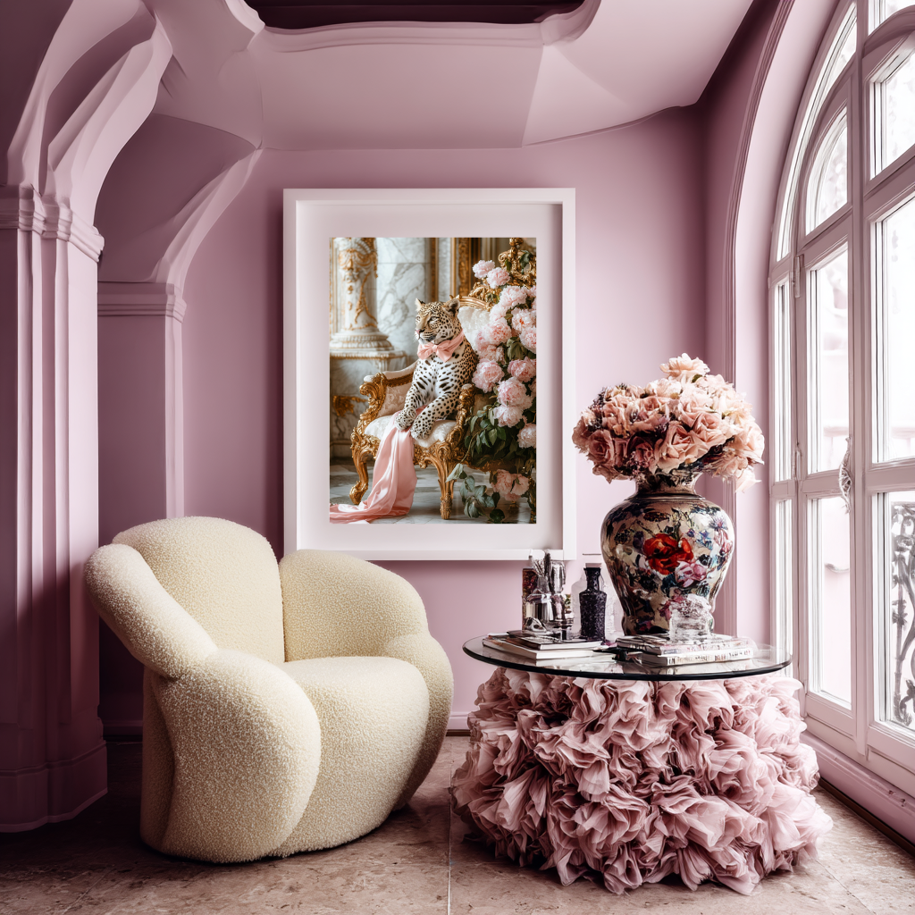 The Royal Recline – Leopard in Palace Wall Art Poster