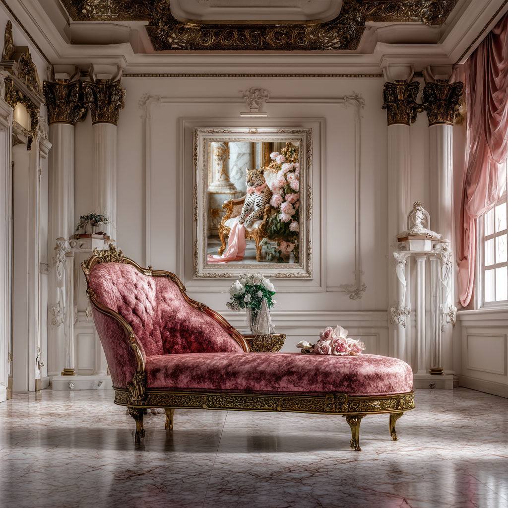 The Royal Recline – Leopard in Palace Wall Art Poster