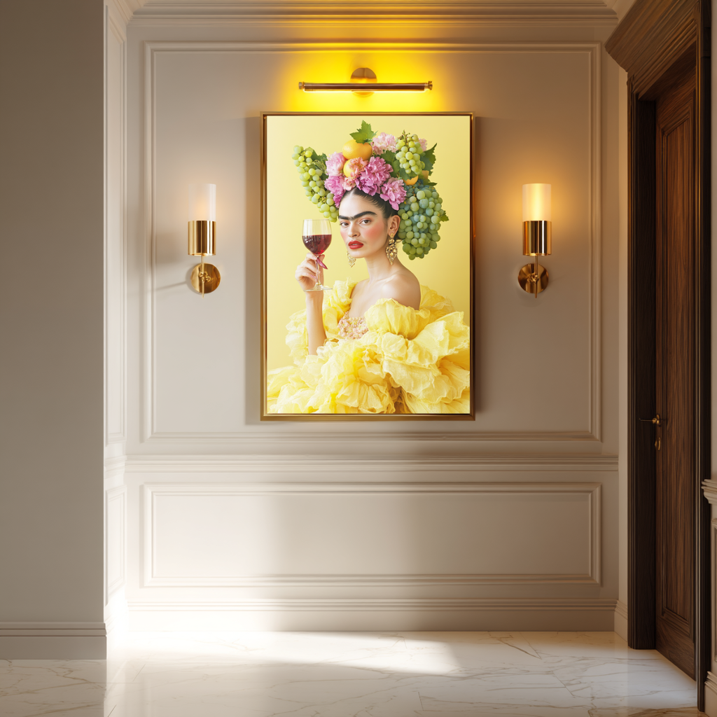 Citrus Crown – Bold Tropical Wine Queen Wall Art Poster