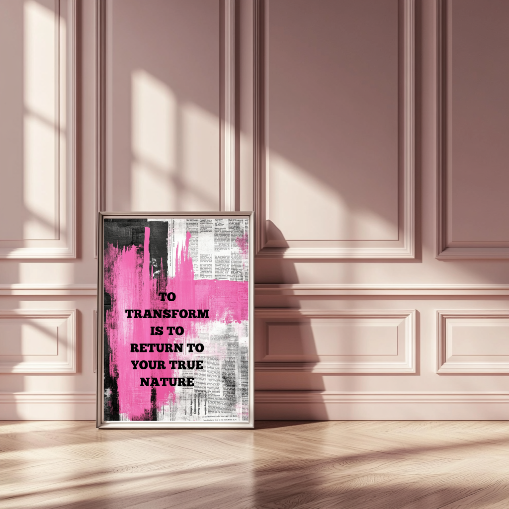 True Nature – Transformational Quote Wall Art Print in Bold Collage Style