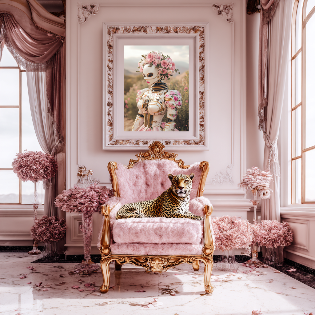 Blush Circuitry – Florales AI Muse-Wandkunst-Poster