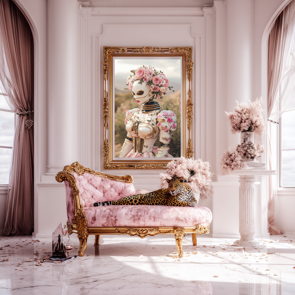 Blush Circuitry – Florales AI Muse-Wandkunst-Poster