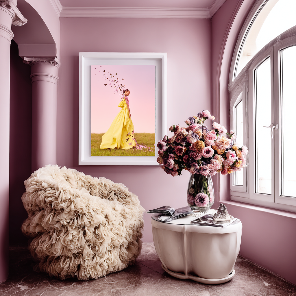 The Blooming Exit – Schmetterlingskleid-Wandkunstposter