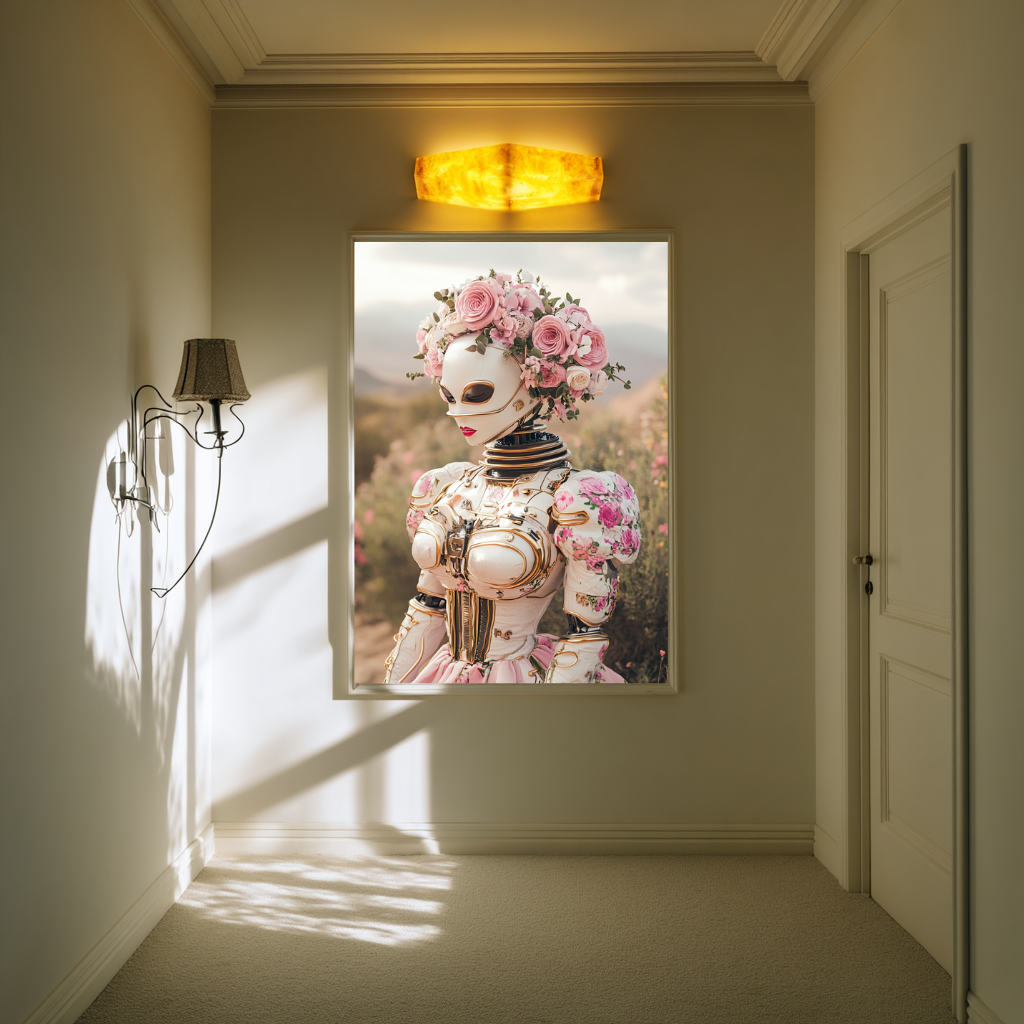 Blush Circuitry – Florales AI Muse-Wandkunst-Poster