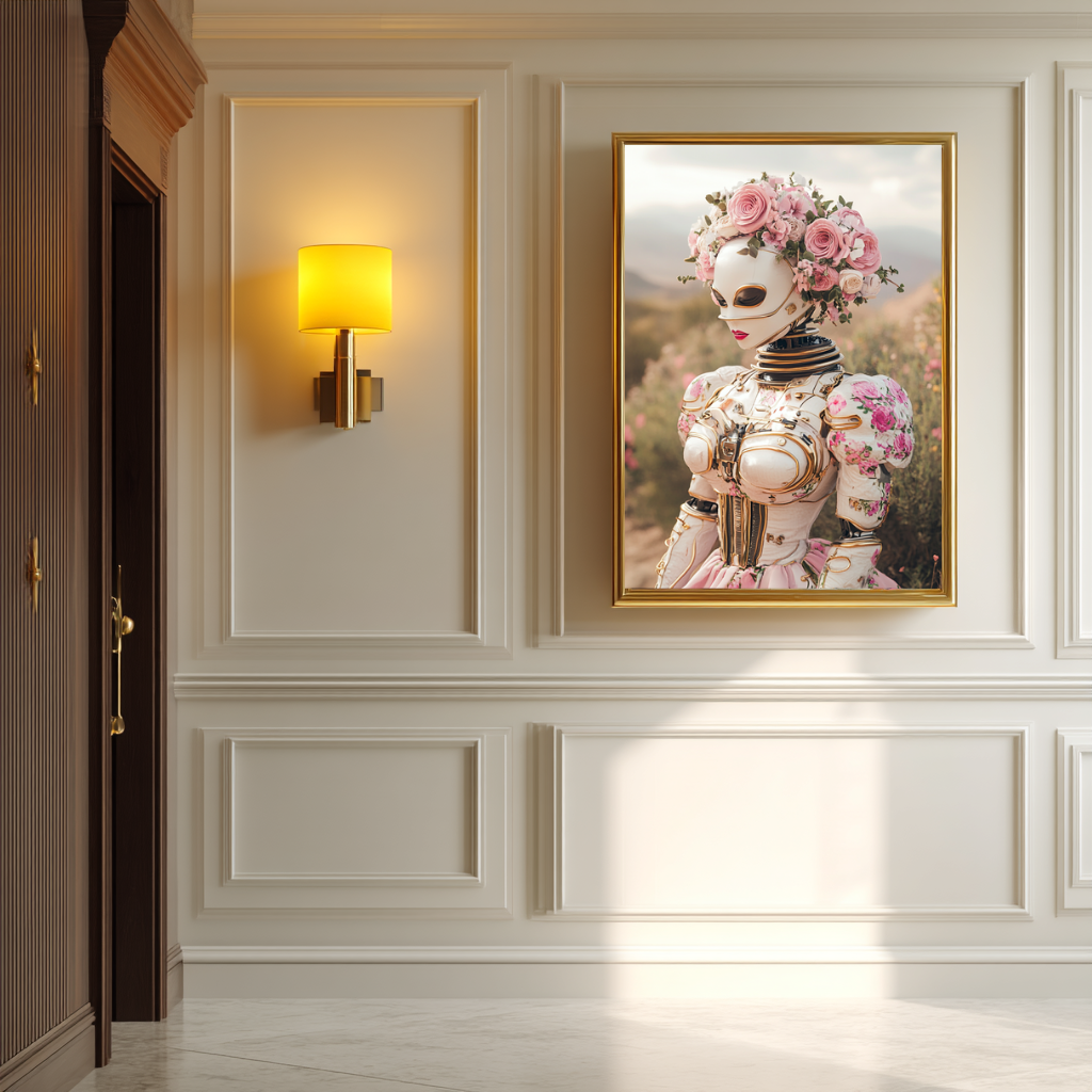 Blush Circuitry – Florales AI Muse-Wandkunst-Poster