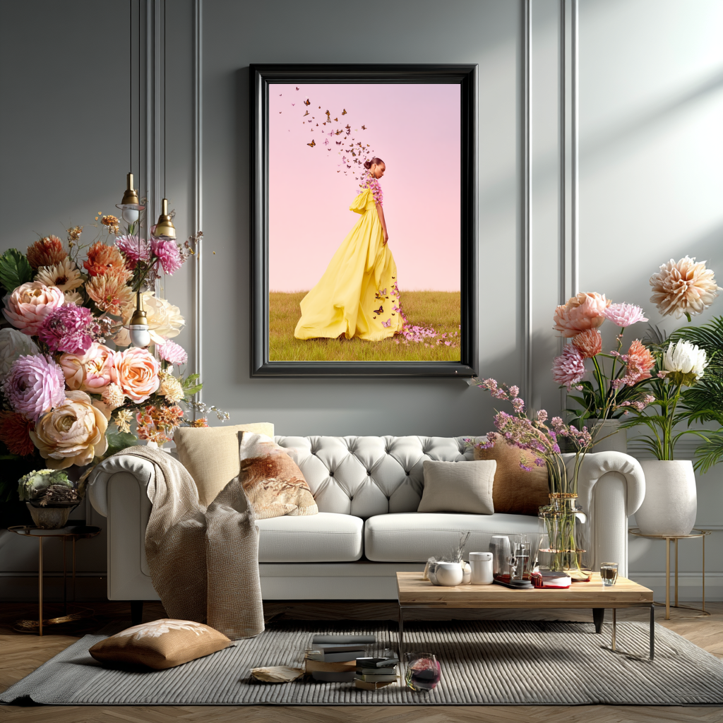 The Blooming Exit – Schmetterlingskleid-Wandkunstposter
