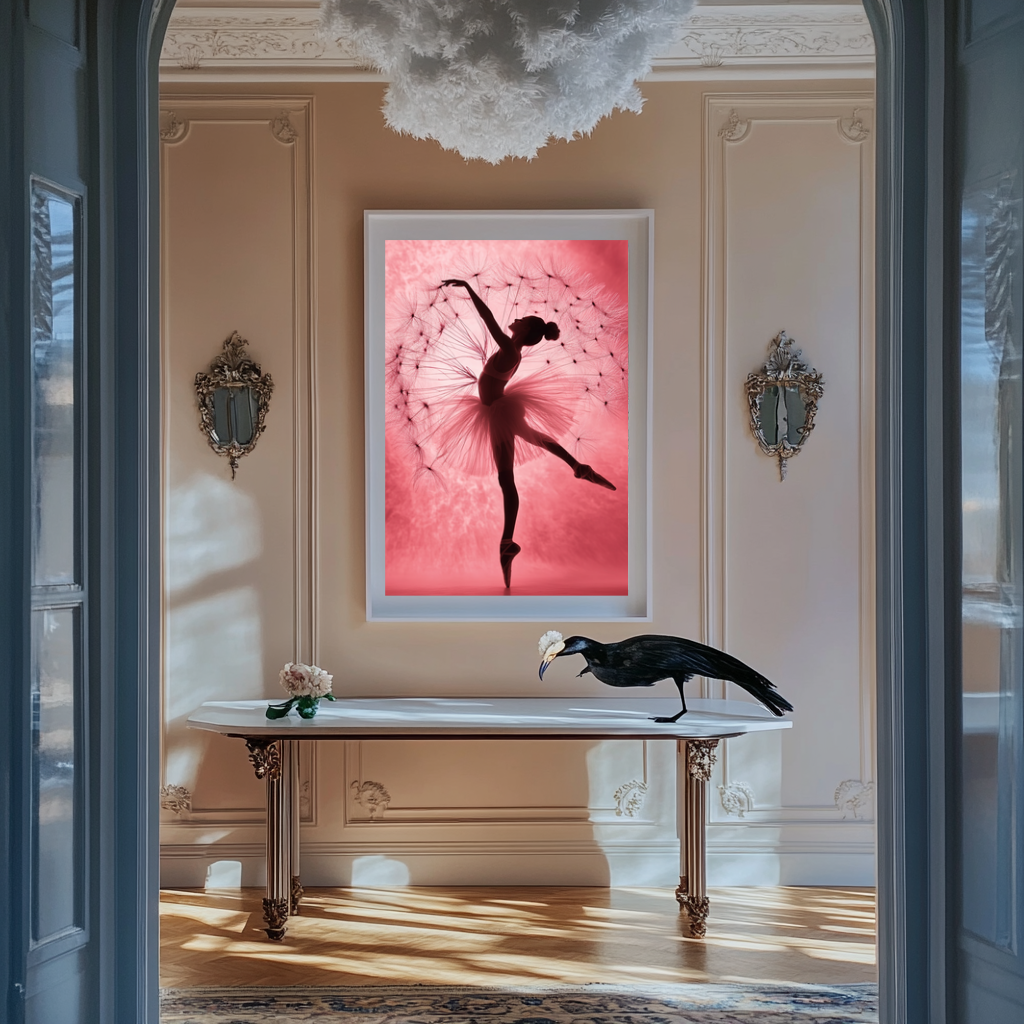Whisper Bloom – Ballerina in Dandelion Grace Wall Art Poster