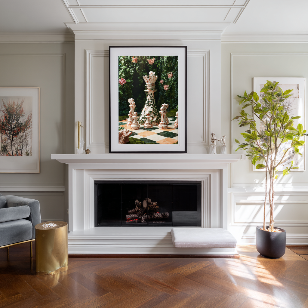 Checkmate Garden – Marmorschach-Wandkunstposter