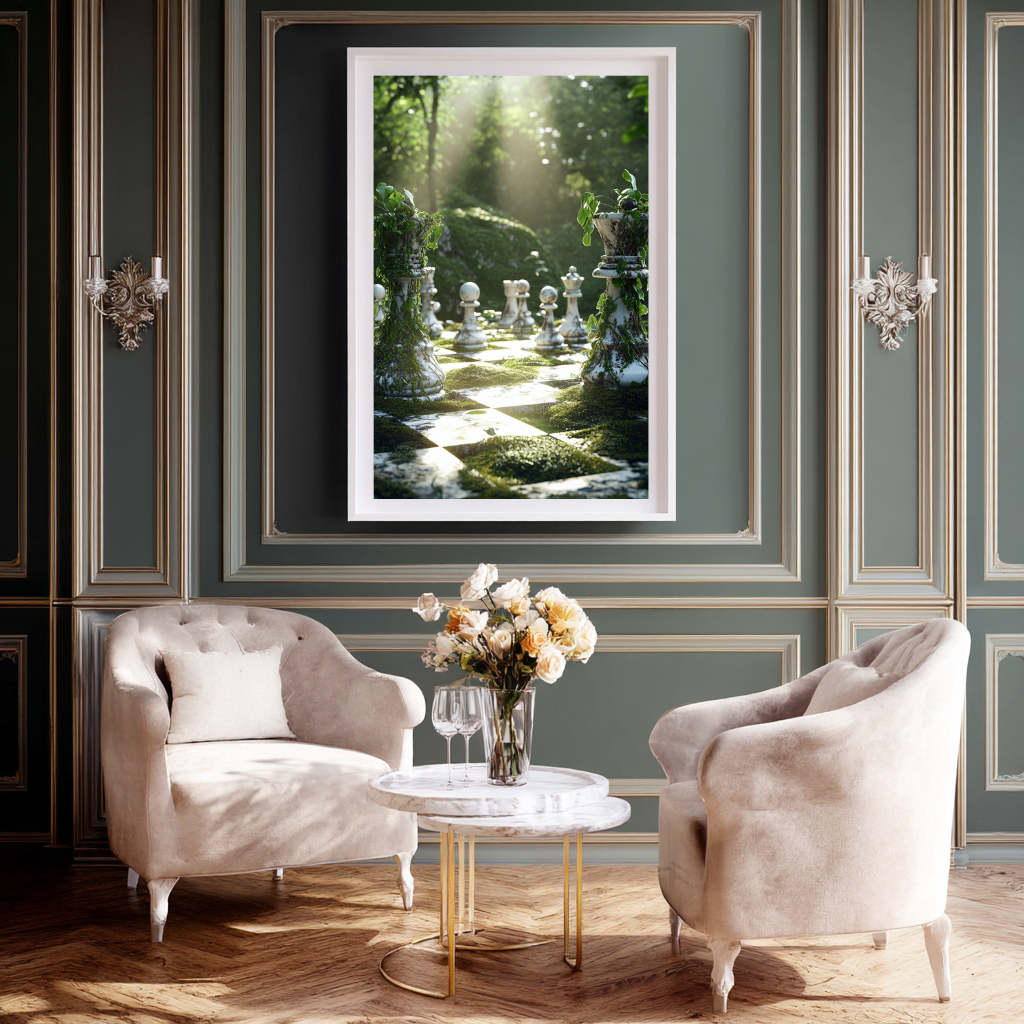 The Forgotten Match – Overgrown Chessboard Wall Art Poster