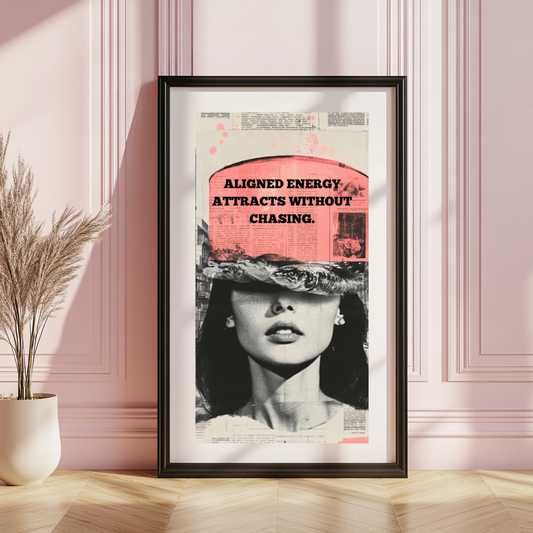 Aligned Energy – Feminine Attraction Energy Quote Wall Art Poster