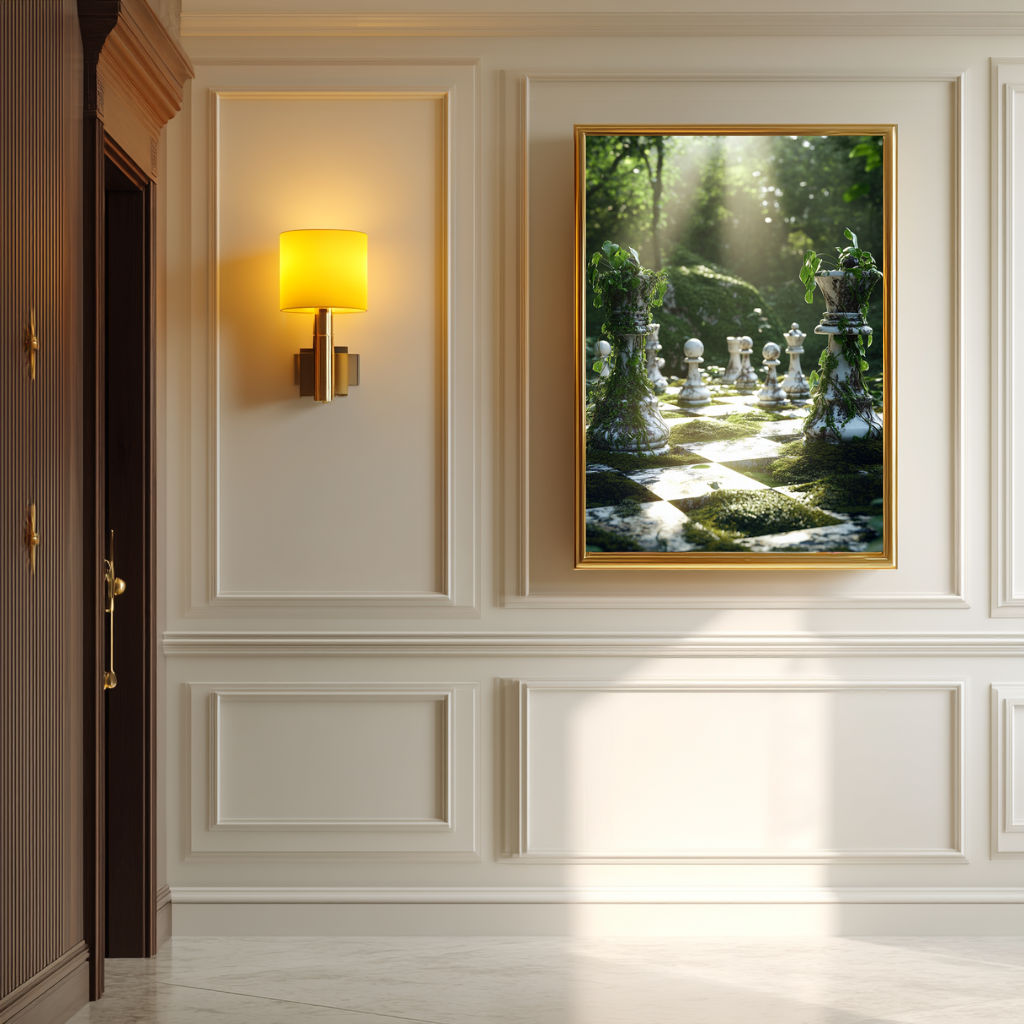 The Forgotten Match – Overgrown Chessboard Wall Art Poster
