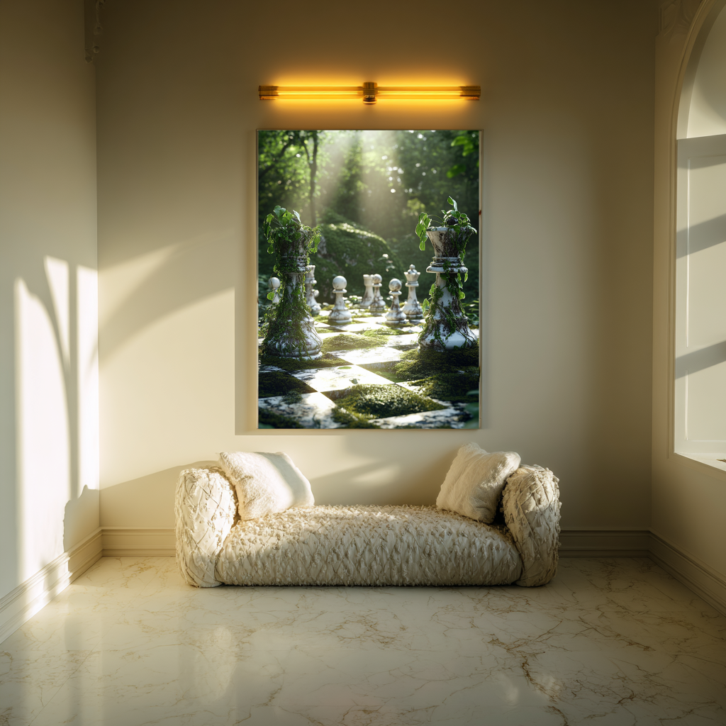 The Forgotten Match – Overgrown Chessboard Wall Art Poster