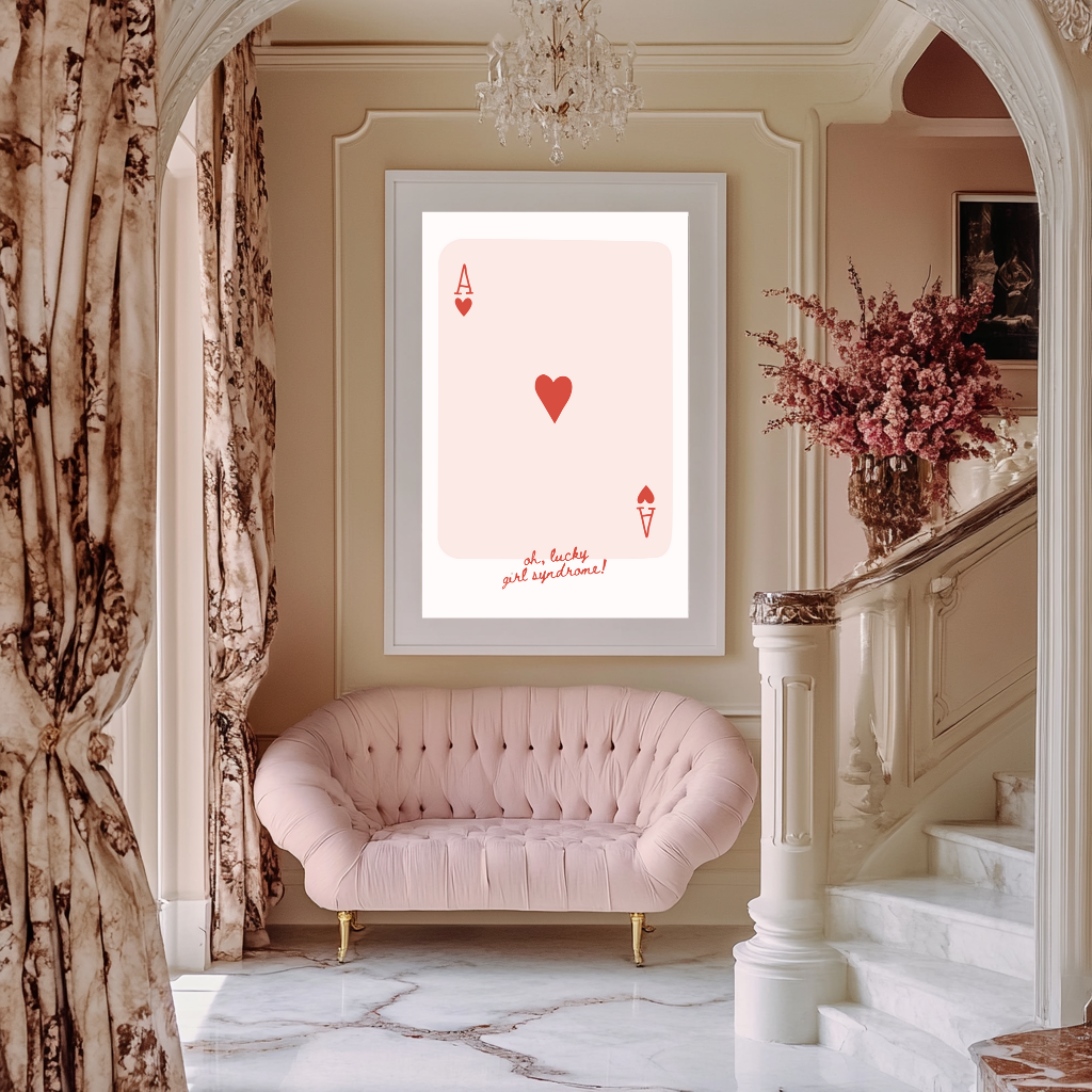 Lucky Girl Syndrome – Ace of Hearts Wall Art Print
