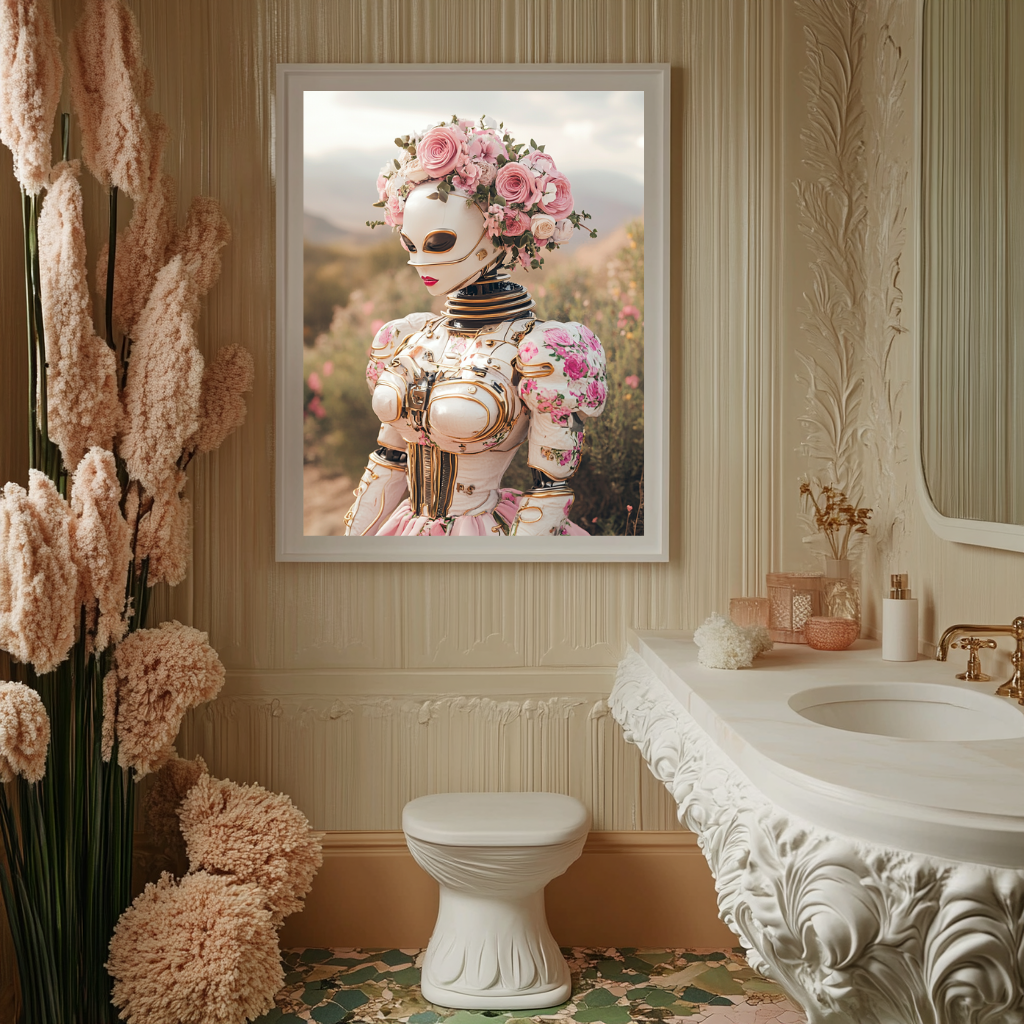 Blush Circuitry – Floral AI Muse Wall Art Poster