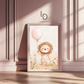 Smiling Lion – Soft Safari Balloon Nursery Wall Art Poster
