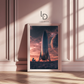 Liftoff Reflection – Astronaut & Rocket at Dusk Wall Art