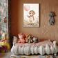 Monkey Joy – Baby Chimp with Balloon Nursery Wall Art Poster