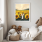 Sunflower Gaze – Bunny in Golden Field Wall Art Poster