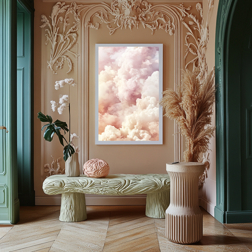 Cotton Candy Skies – Soft Pastel Cloud Art Print