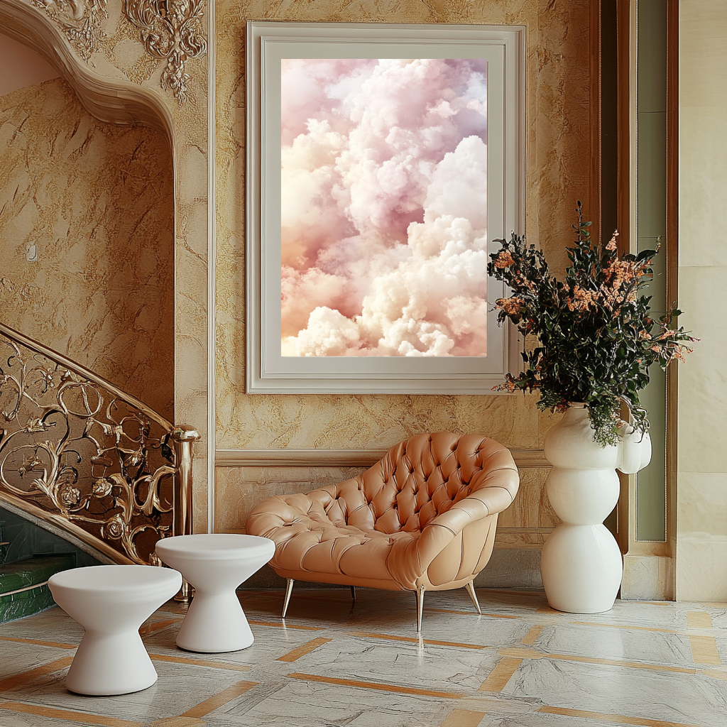 Cotton Candy Skies – Soft Pastel Cloud Art Print
