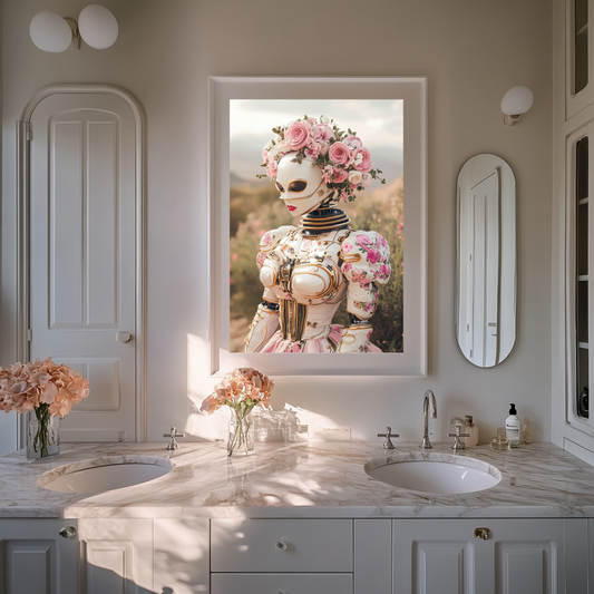 Blush Circuitry – Floral AI Muse Wall Art Poster