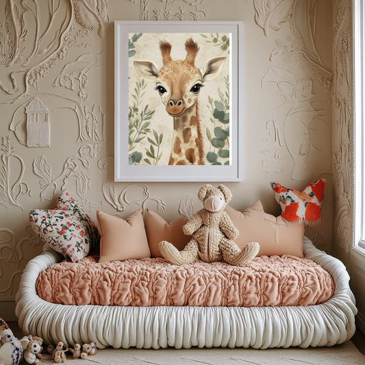 Serene Giraffe – Realistic Safari Baby Wall Art Poster