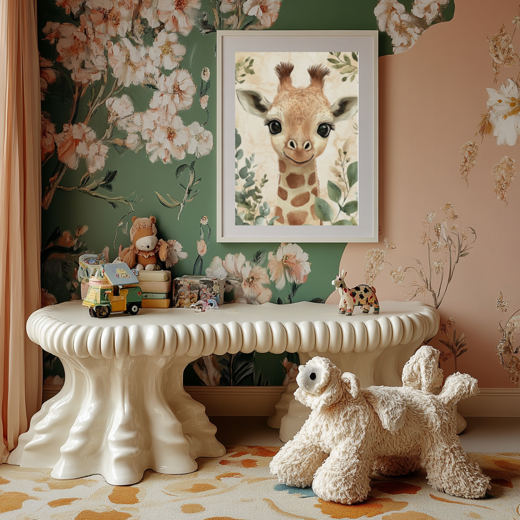 Smiling Giraffe – Lifelike Safari Baby Wall Art Poster