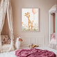 Gentle Giraffe – Pink Balloon Nursery Wall Art Poster