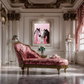 Equine Icons – Pink, White & Chestnut Horse Wall Art Poster