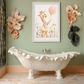 Lovely Giraffe Girl – Pink Balloon Nursery Wall Art Poster