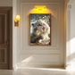 Rosé & Whiskers – Fluffy Cat with Champagne Wall Art Poster