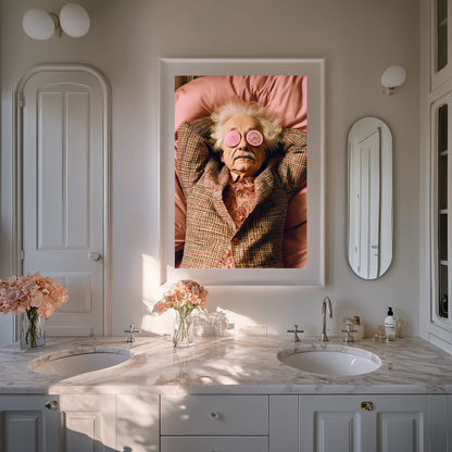 Pink Genius – Einstein in Floral Dream Wall Art Poster